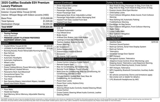 Used 2025 Cadillac Escalade ESV Premium Luxury Platinum AWD/4WD image 19