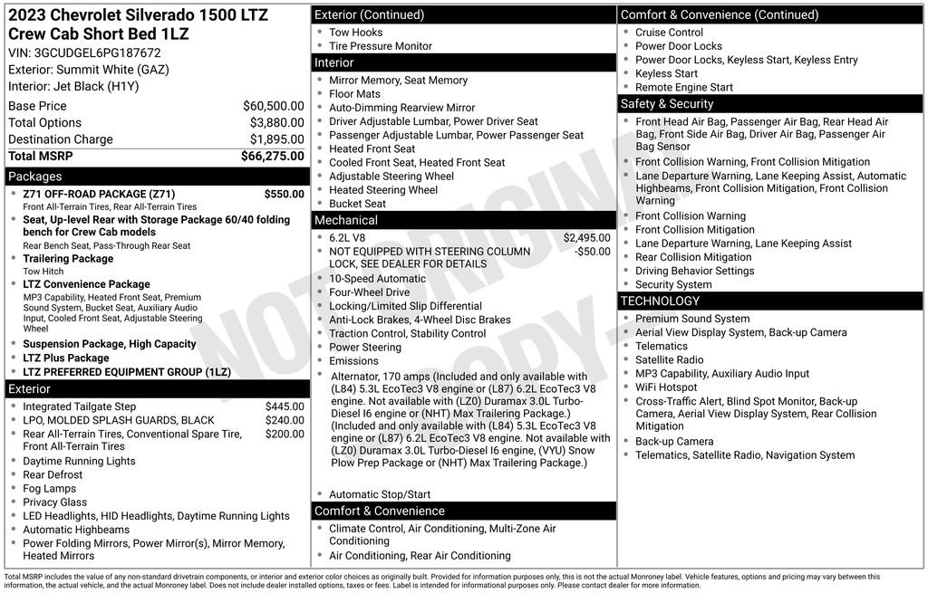 Used 2023 Chevrolet Silverado 1500 LTZ w/ Z71 Off-Road Package AWD/4WD image 6