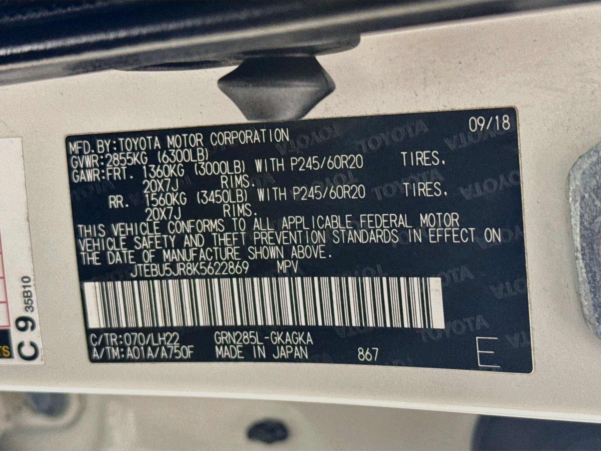 Certified 2019 Toyota 4Runner Limited AWD/4WD image 33