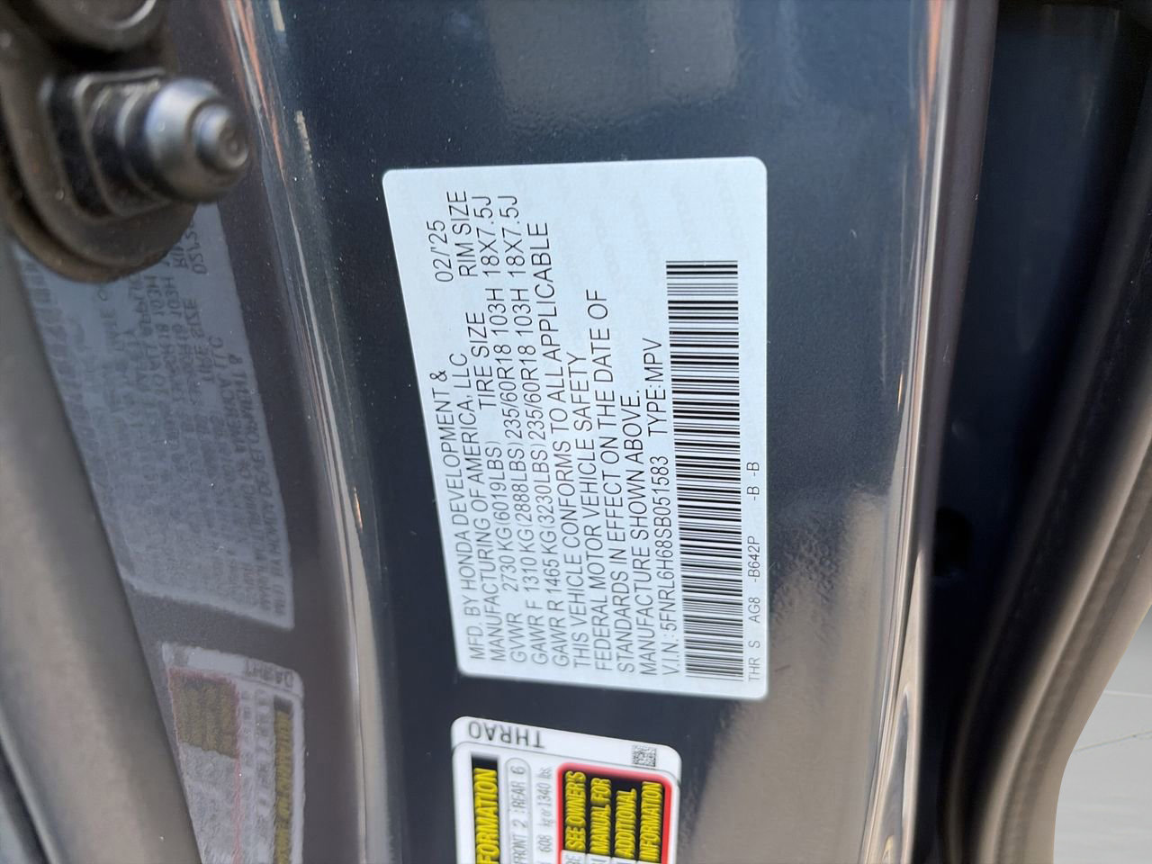 Certified 2025 Honda Odyssey EX-L image 29