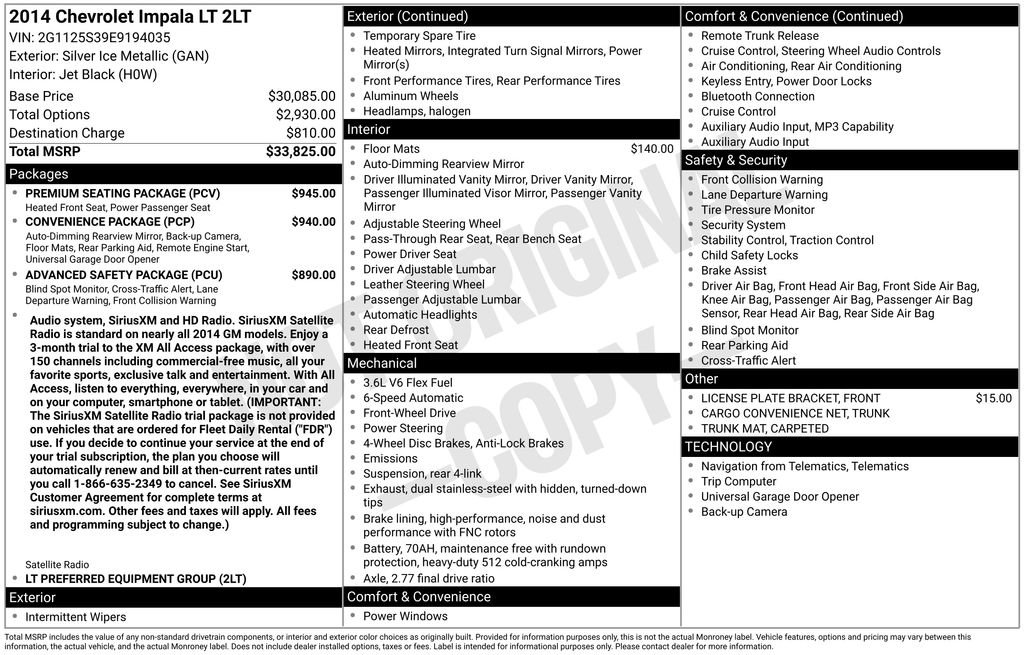 Used 2014 Chevrolet Impala LT w/ Premium Seating Package FWD image 32