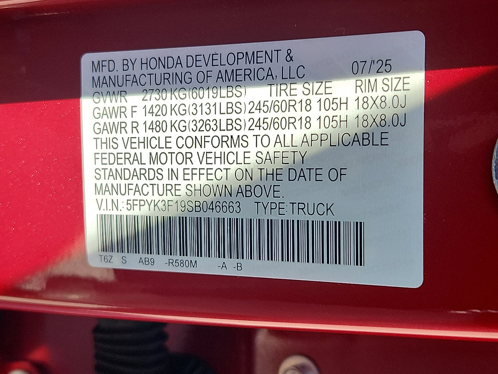 New 2025 Honda Ridgeline Sport image 16