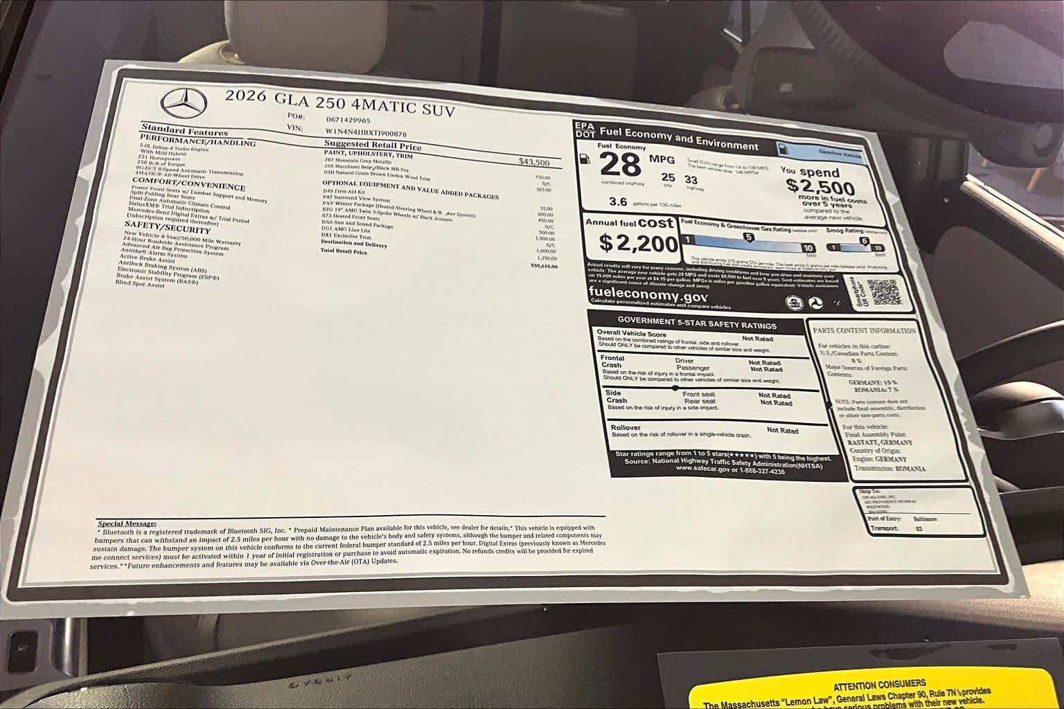 New 2026 Mercedes-Benz GLA 250 4MATIC image 18