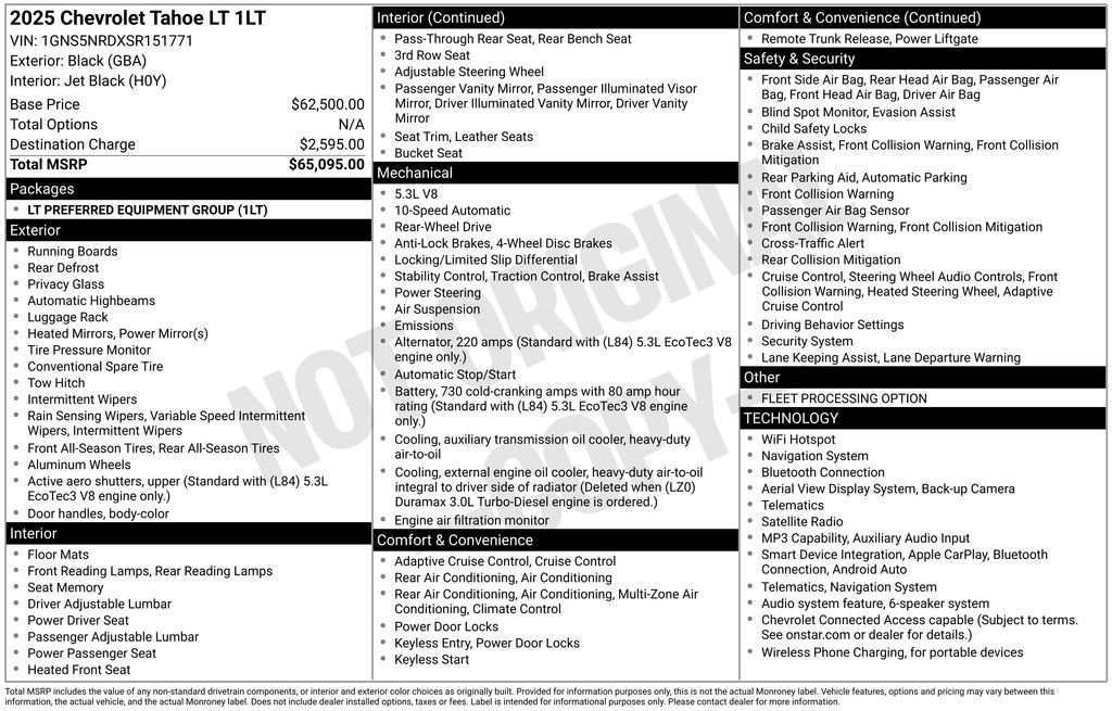 Certified 2025 Chevrolet Tahoe LT RWD image 3