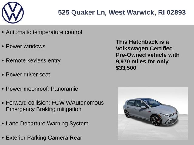 Certified 2024 Volkswagen GTI SE w/ SE Leather Seats Package image 13