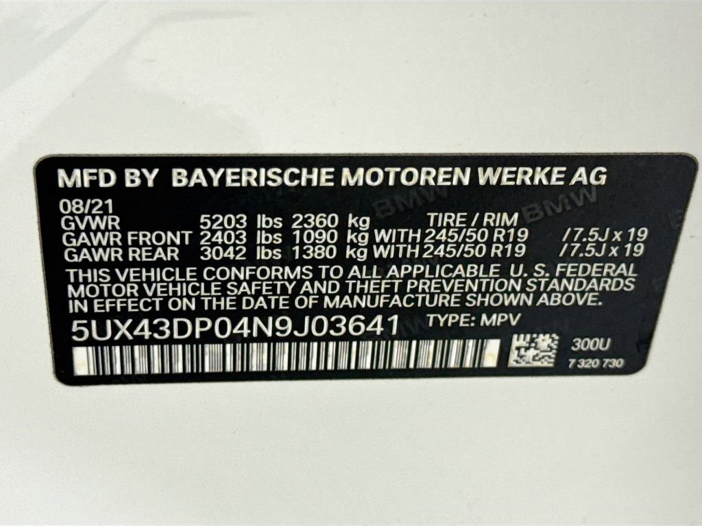 Certified 2022 BMW X3 sDrive30i w/ Convenience Package RWD image 34