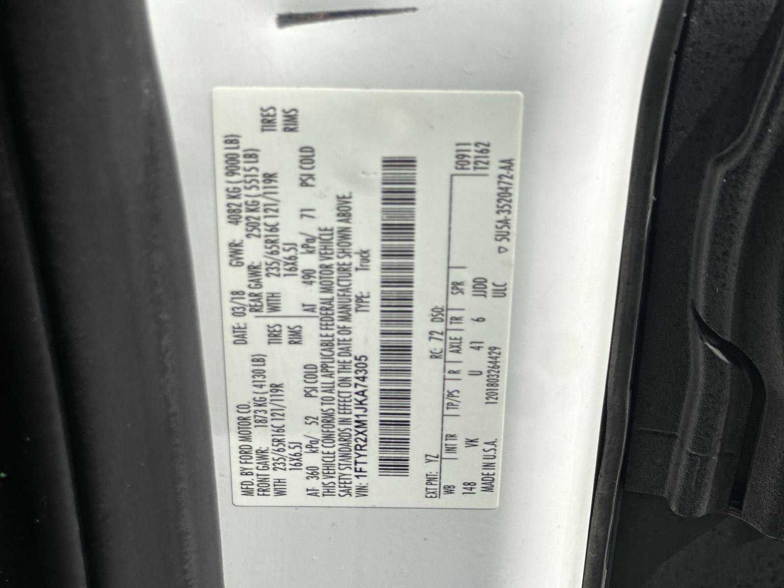 Used 2018 Ford Transit 250 148 High Roof RWD image 26