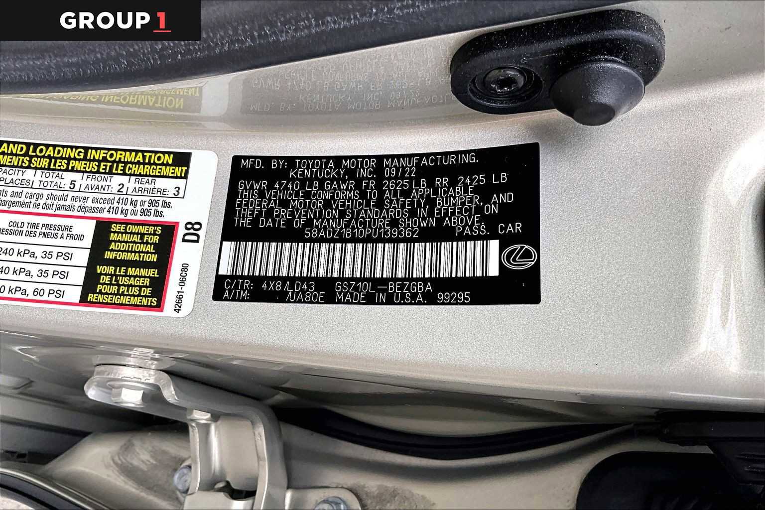 Certified 2023 Lexus ES 350 w/ Premium Package image 34