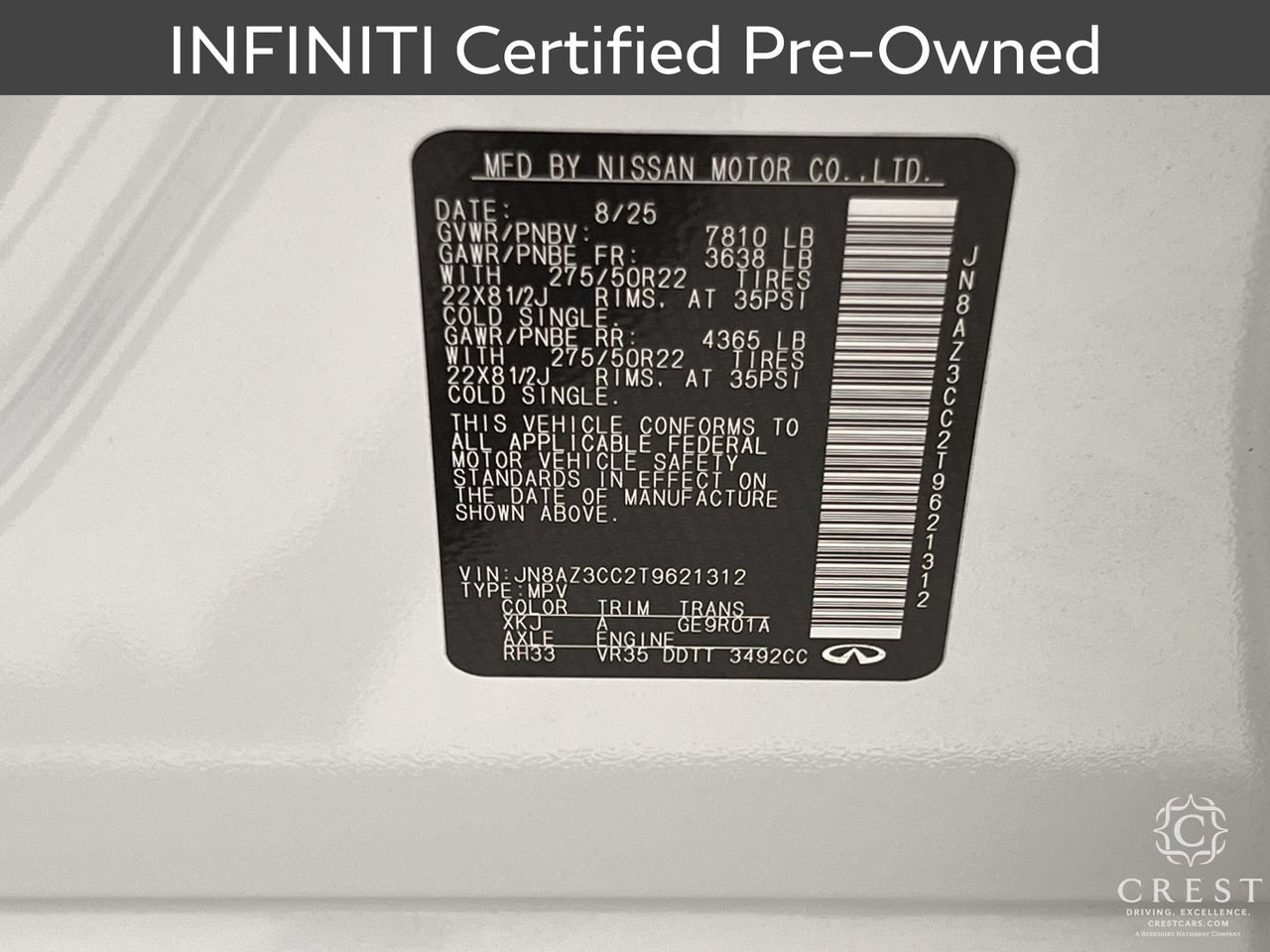 Certified 2026 INFINITI QX80 Autograph w/ Premium Cargo Package AWD/4WD image 34