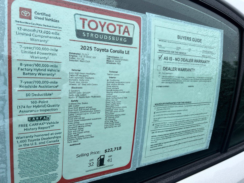 Certified 2025 Toyota Corolla LE FWD image 30