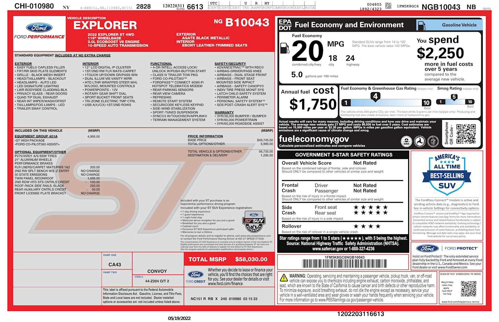 Certified 2022 Ford Explorer ST w/ Equipment Group 401A AWD/4WD image 2