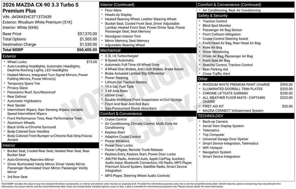 New 2026 MAZDA CX-90 3.3 Turbo S w/ Premium Plus image 9