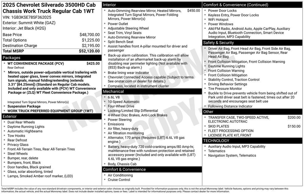 New 2025 Chevrolet Silverado 3500 W/T w/ WT Convenience Package AWD/4WD image 35