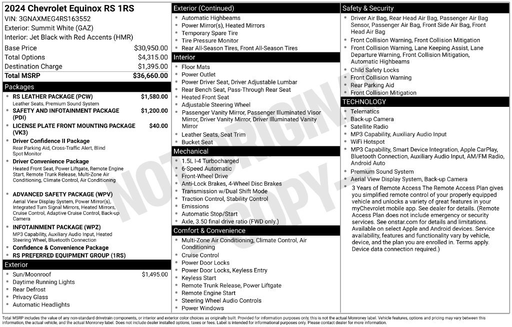 Certified 2024 Chevrolet Equinox RS w/ RS Leather Package FWD image 4