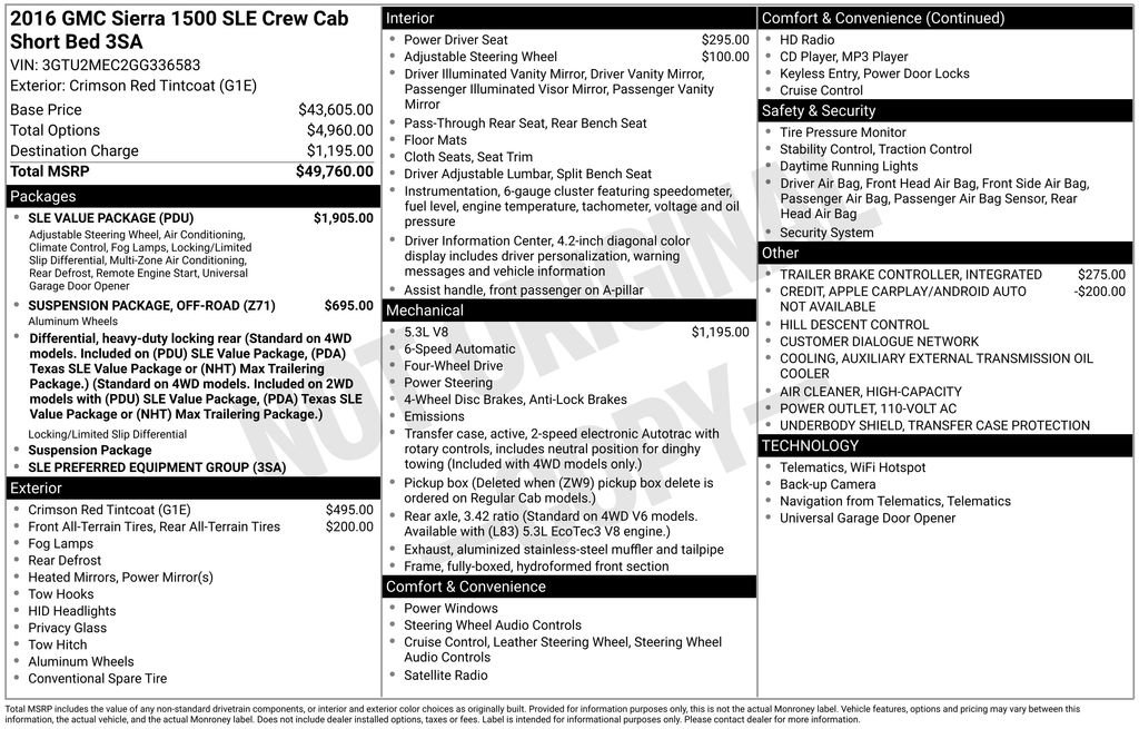 Used 2016 GMC Sierra 1500 SLE w/ SLE Value Package image 11