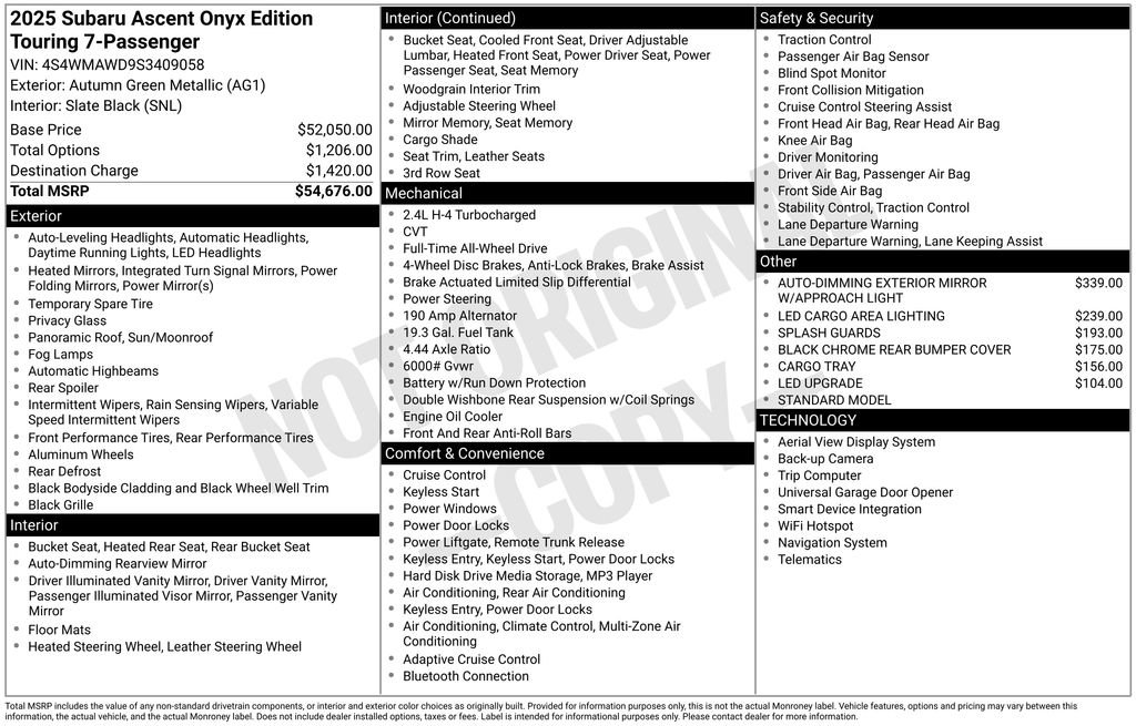 Certified 2025 Subaru Ascent Bronze Edition image 25