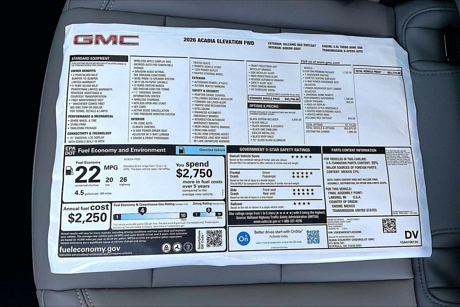 New 2026 GMC Acadia Elevation w/ Black Edition image 14