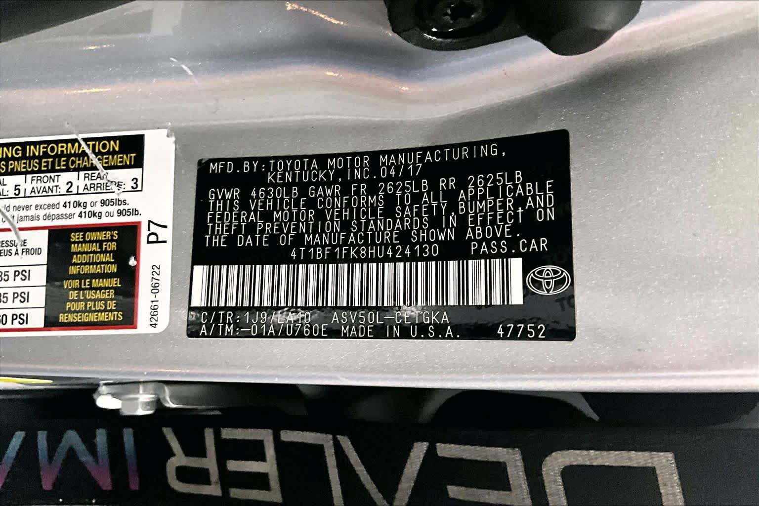 Used 2017 Toyota Camry XLE FWD image 37