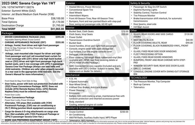 Used 2023 GMC Savana 2500 w/ Driver Convenience Package image 11