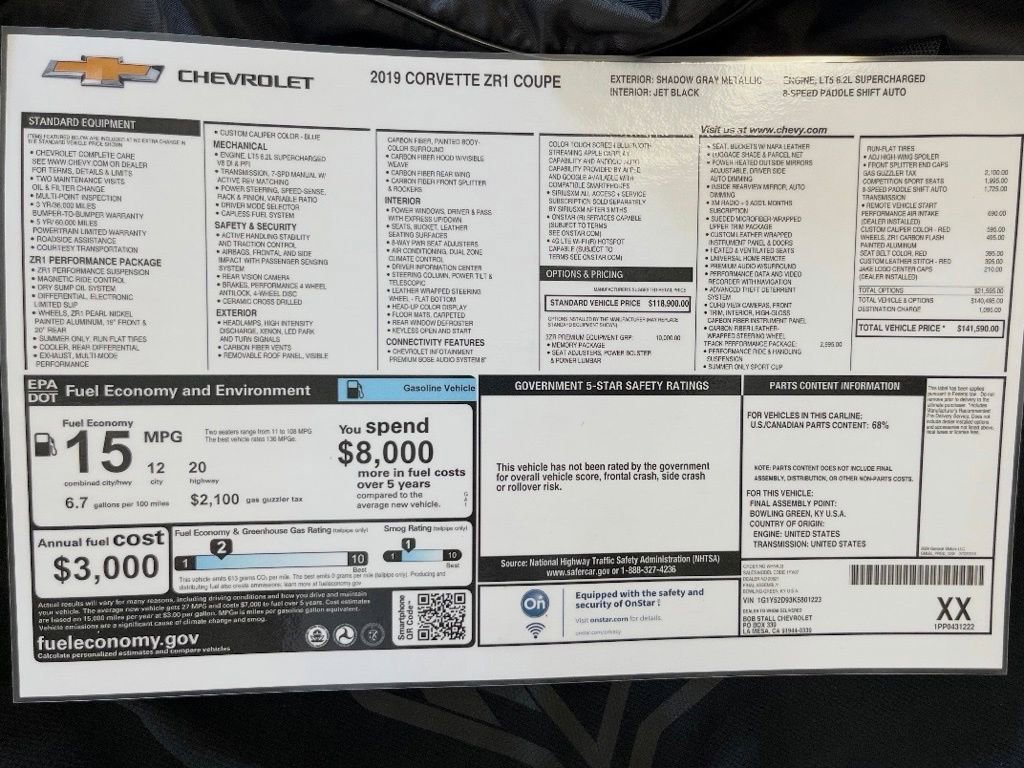 Used 2019 Chevrolet Corvette ZR1 RWD image 21