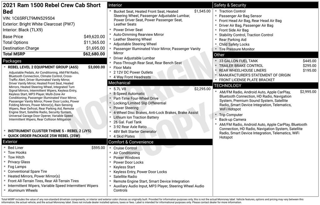 Used 2021 RAM 1500 Rebel w/ Rebel Level 2 Equipment Group image 34