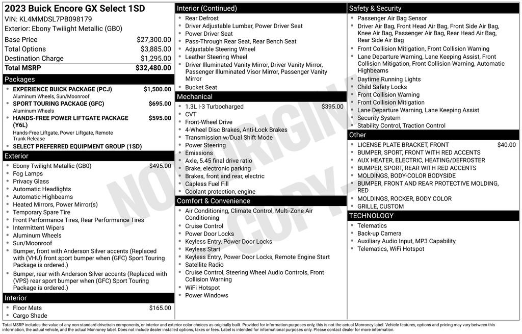 Used 2023 Buick Encore GX Select w/ Experience Buick Package FWD image 33