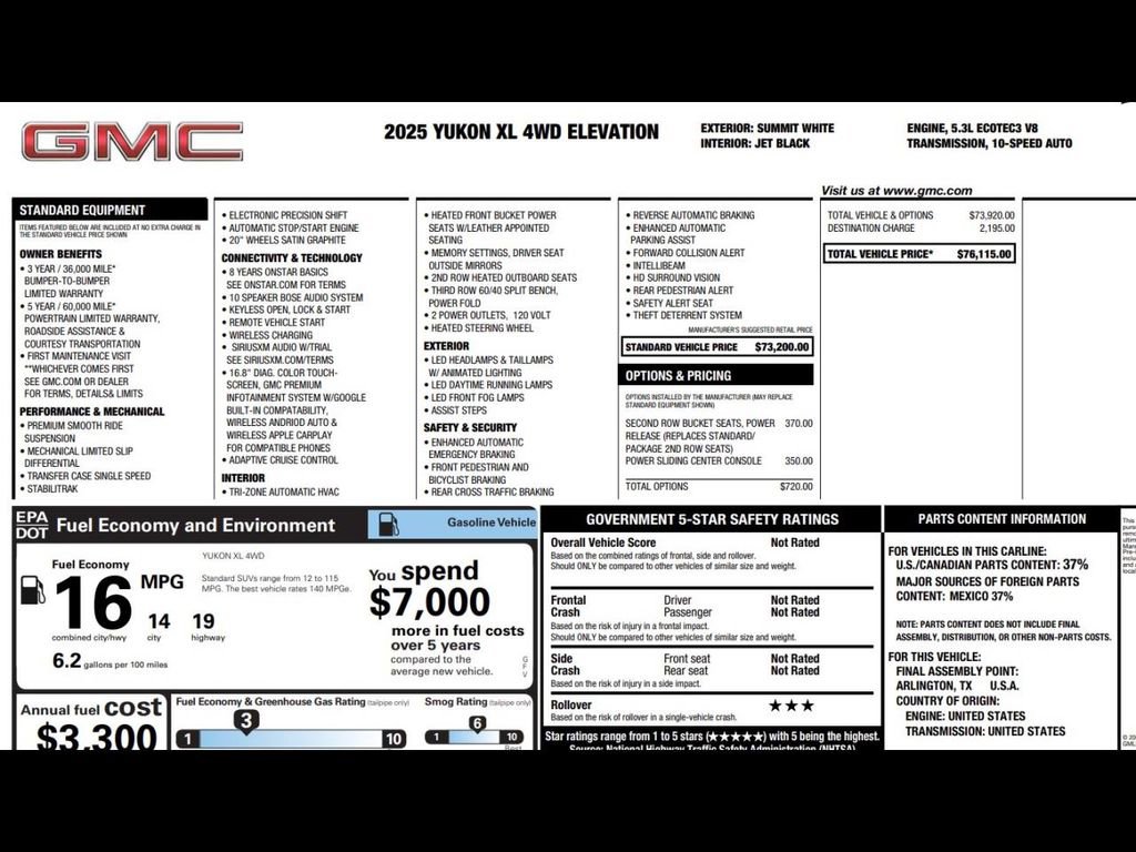 Used 2025 GMC Yukon XL Elevation AWD/4WD image 4
