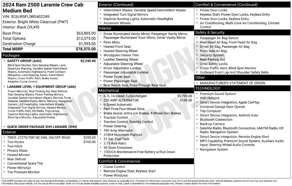 Used 2024 RAM 2500 Laramie w/ Safety Group AWD/4WD image 5