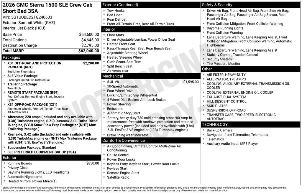 New 2026 GMC Sierra 1500 SLE AWD/4WD image 43