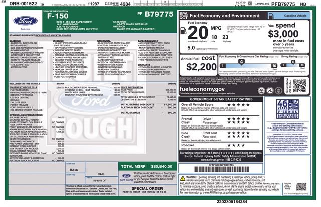 Used 2023 Ford F150 Platinum w/ Equipment Group 701A High image 36