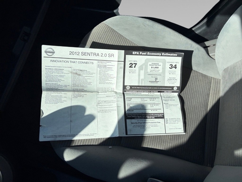 Used 2012 Nissan Sentra 2.0 SR w/ Special Edition Pkg FWD image 13