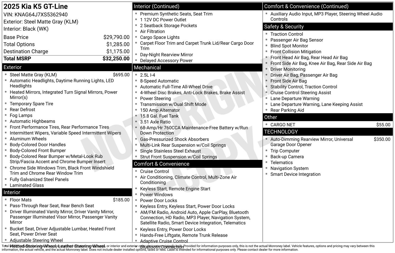 Certified 2025 Kia K5 GT-Line AWD/4WD image 21