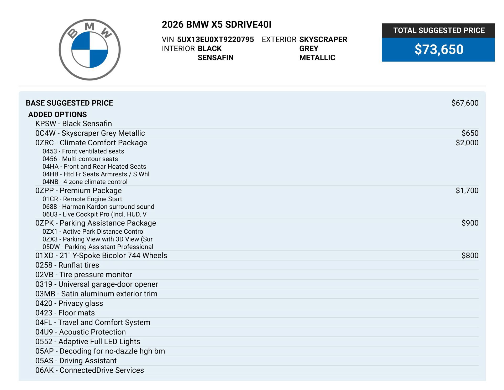 Used 2026 BMW X5 sDrive40i RWD image 84