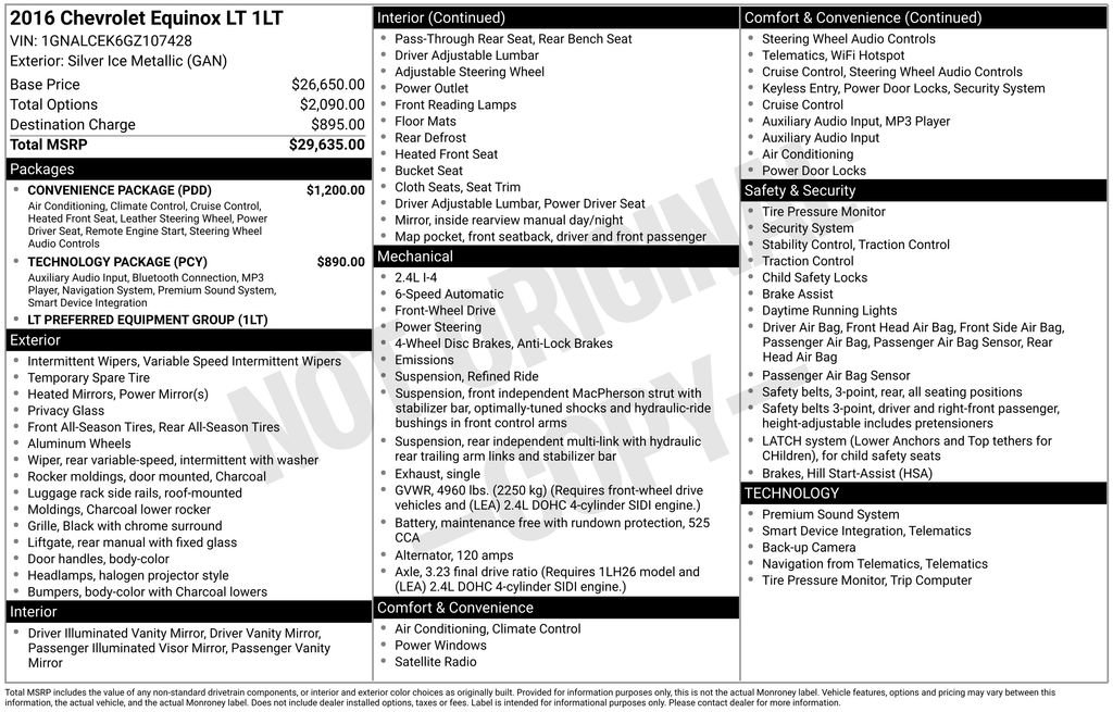 Used 2016 Chevrolet Equinox LT w/ Convenience Package image 5