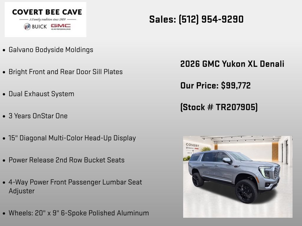 New 2026 GMC Yukon XL Denali w/ Sun & Power Step Package AWD/4WD image 25
