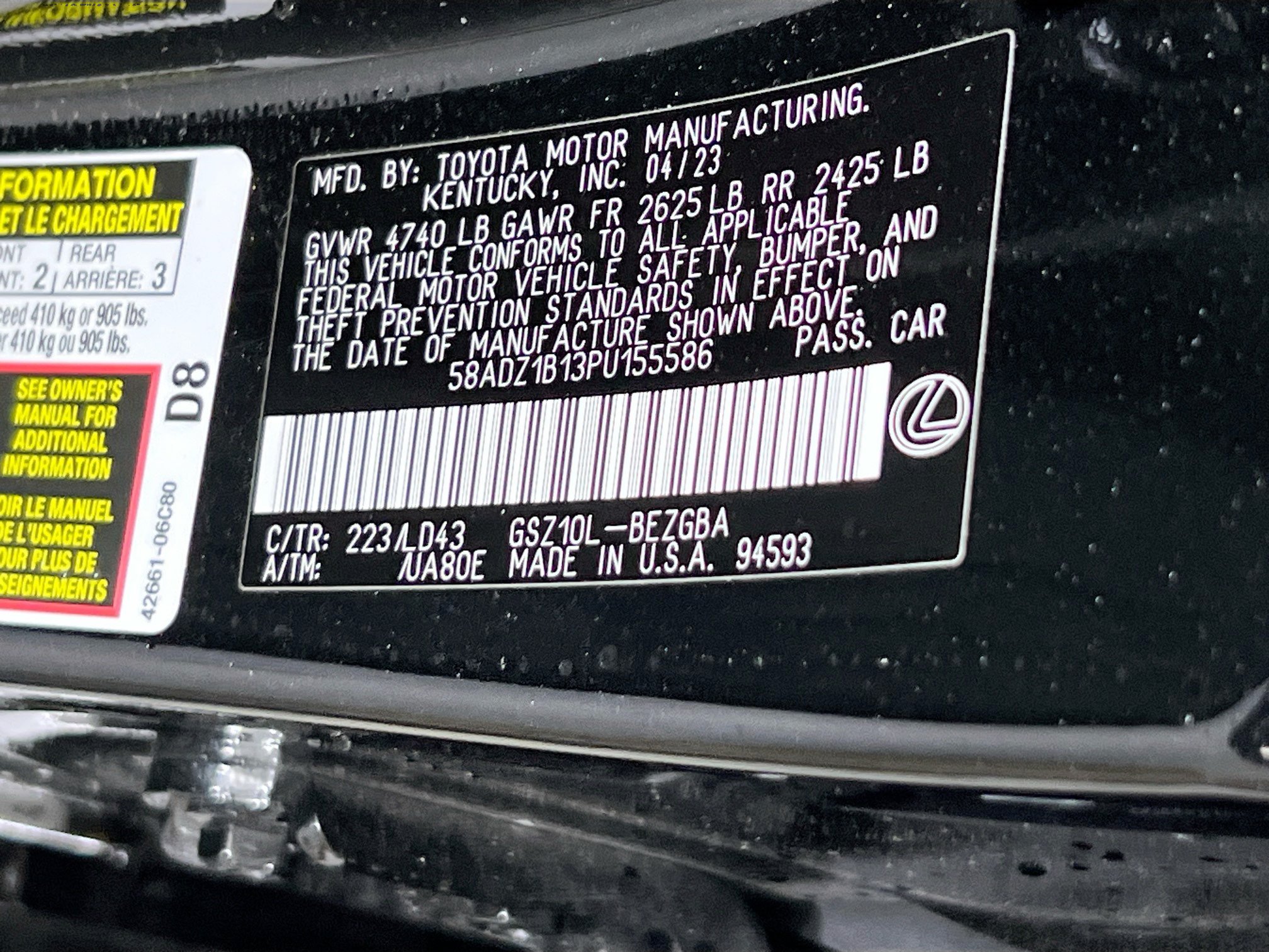 Used 2023 Lexus ES 350 w/ Premium Package FWD image 32