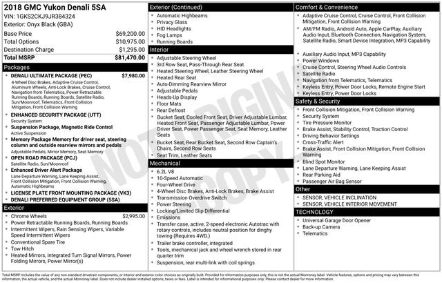 Used 2018 GMC Yukon Denali w/ Denali Ultimate Package image 32