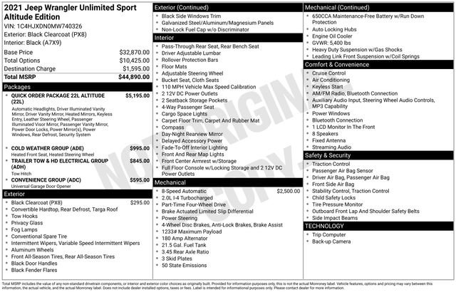 Used 2021 Jeep Wrangler Unlimited Sport image 10