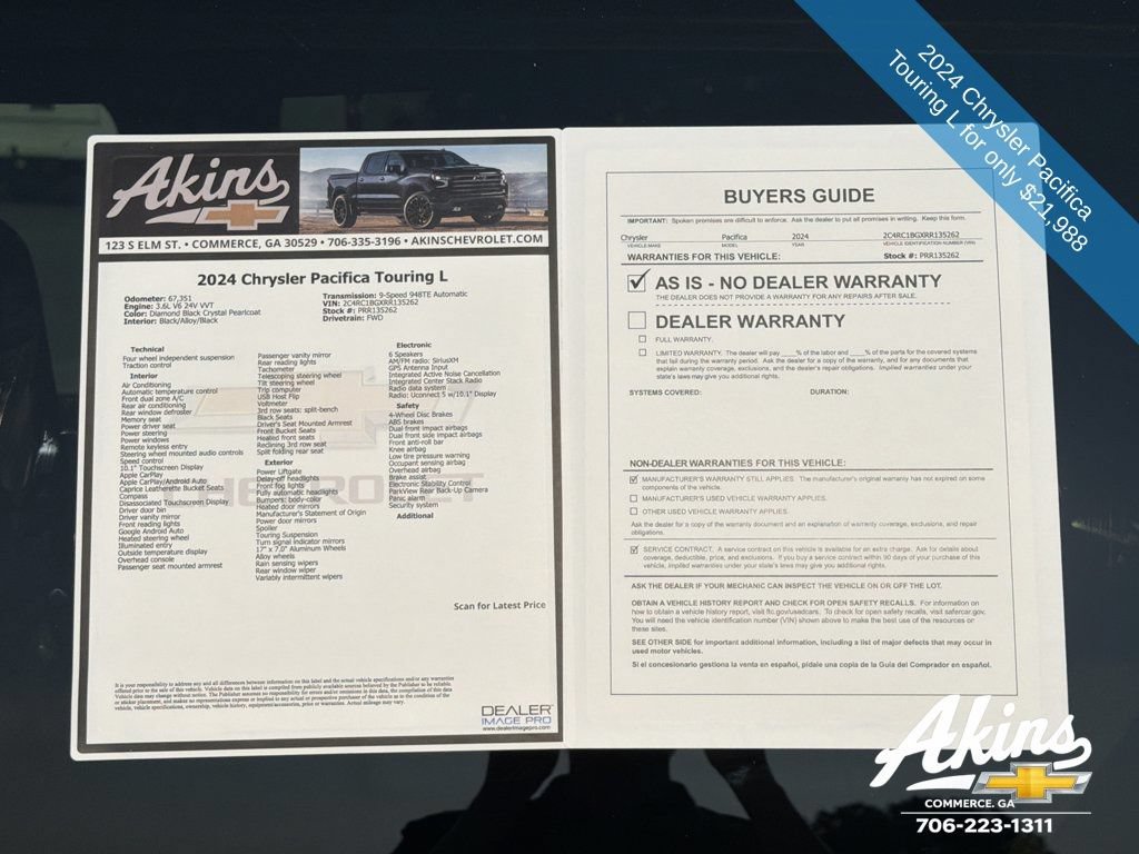 Used 2024 Chrysler Pacifica Touring-L FWD image 11