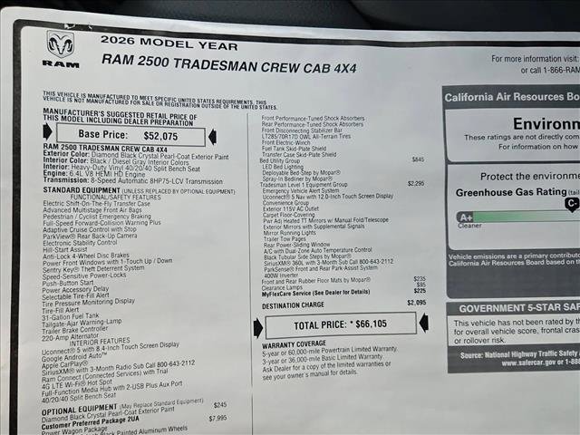 New 2026 RAM 2500 Tradesman w/ Power Wagon Package image 18