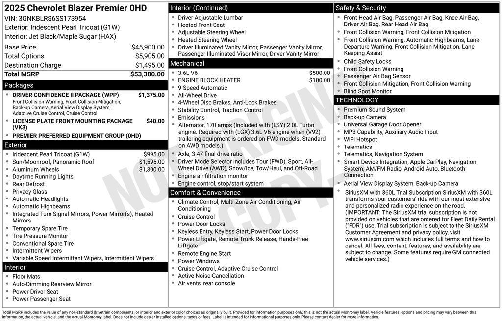 Used 2025 Chevrolet Blazer Premier w/ Driver Confidence II Package AWD/4WD image 12