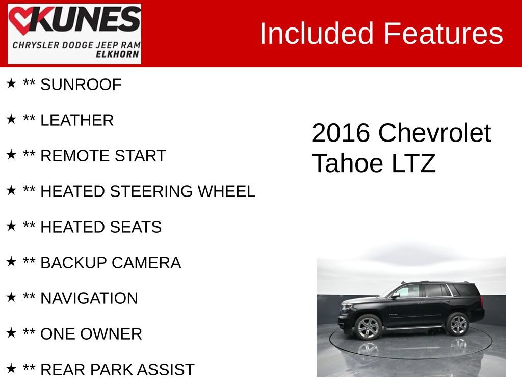 Used 2016 Chevrolet Tahoe LTZ AWD/4WD image 3