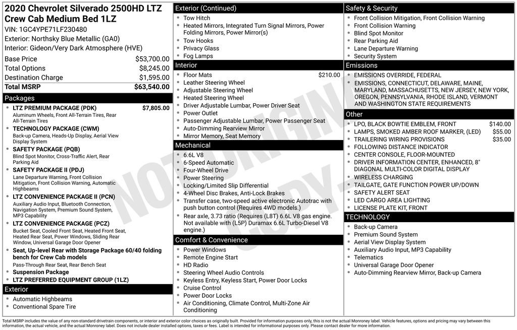 Used 2020 Chevrolet Silverado 2500 LTZ w/ LTZ Premium Package image 39