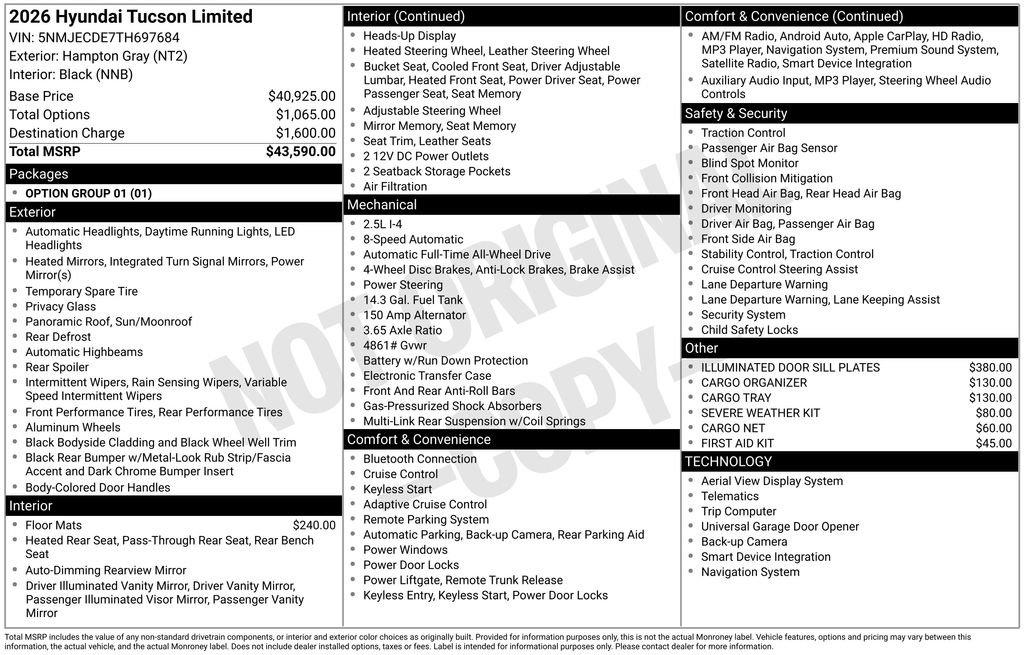 New 2026 Hyundai Tucson Limited AWD/4WD image 6