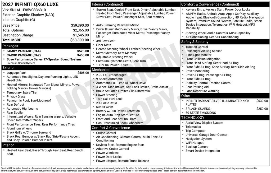 New 2027 INFINITI QX60 Luxe w/ Family Package AWD/4WD image 34