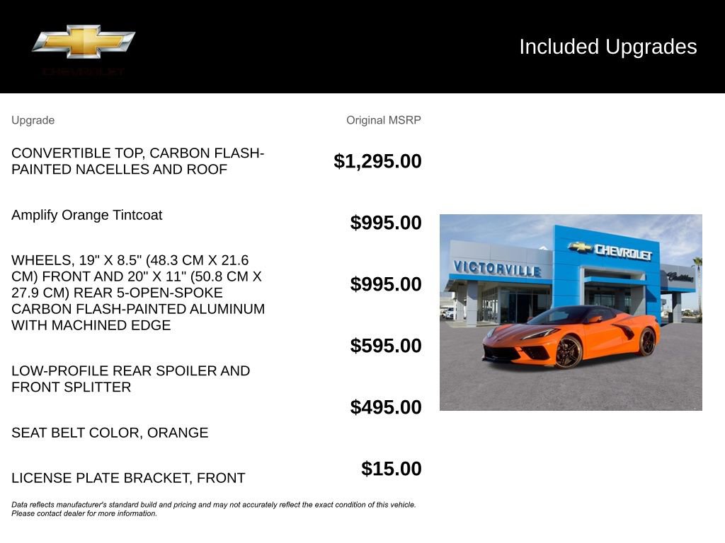 Certified 2024 Chevrolet Corvette Stingray Convertible w/ 1LT RWD image 5