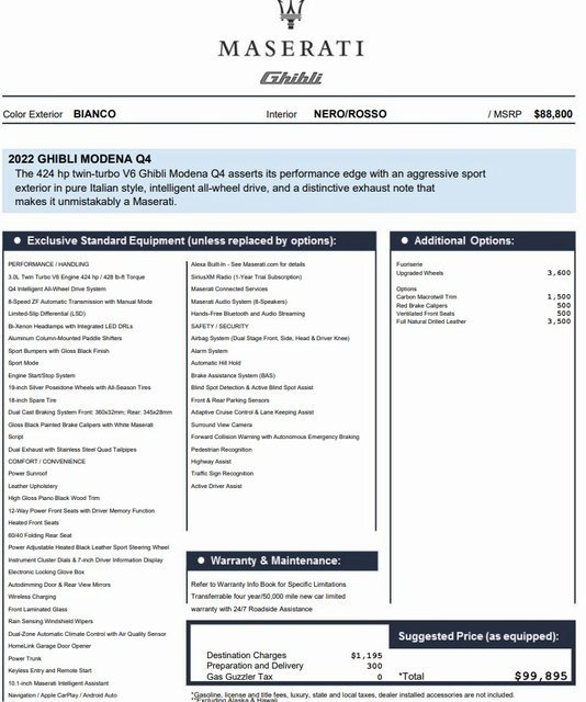 Certified 2022 Maserati Ghibli Modena Q4 image 2