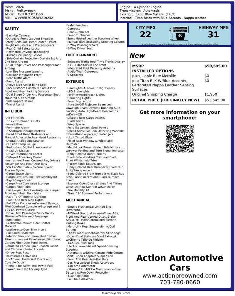 Used 2024 Volkswagen Golf R AWD/4WD image 2