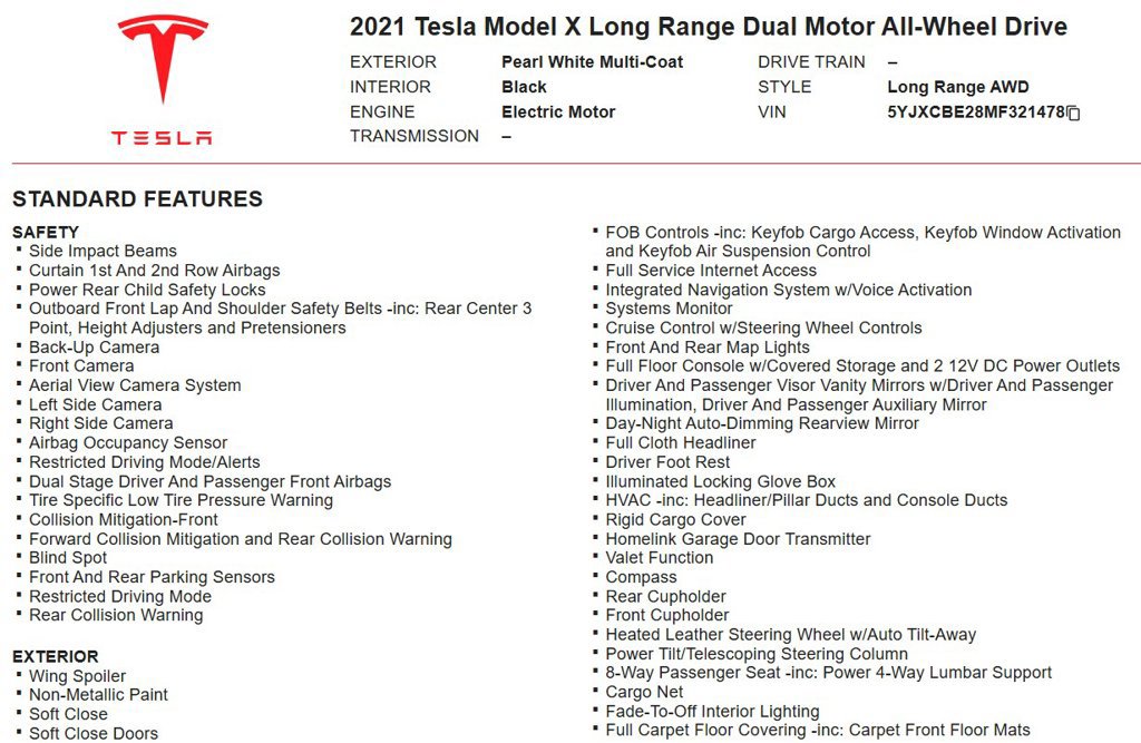 Used 2021 Tesla Model X Long Range AWD/4WD image 21