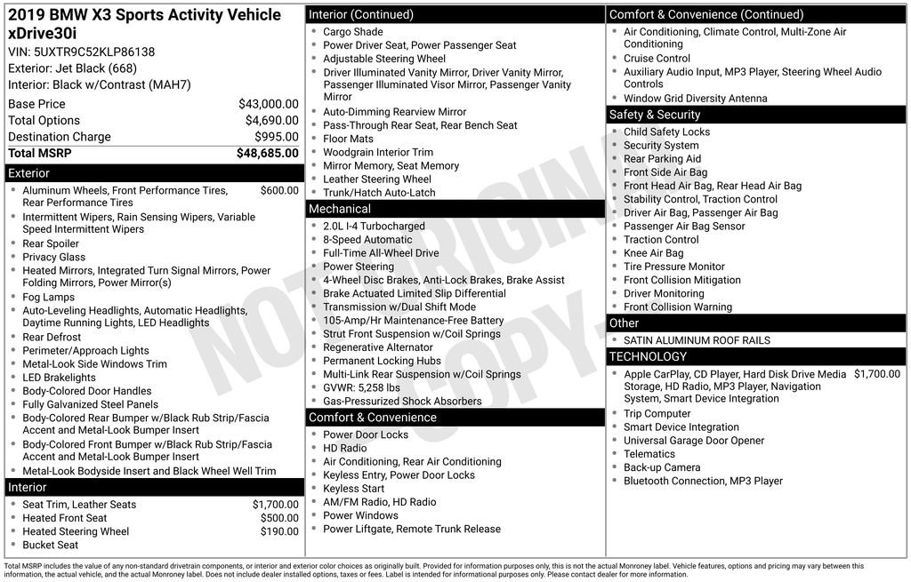 Used 2019 BMW X3 xDrive30i image 11